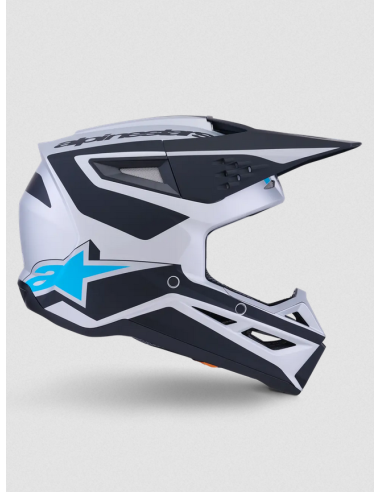 ALPINESTARS SM3 HEAT BLACK/BLUE/SILVER KROSINIS MOTO ŠALMAS