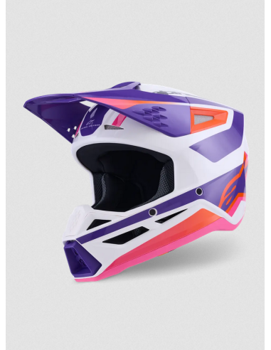 ALPINESTARS SM3 HEAT PINK/PURPLE/WHITE CROSS MOTO HELMET