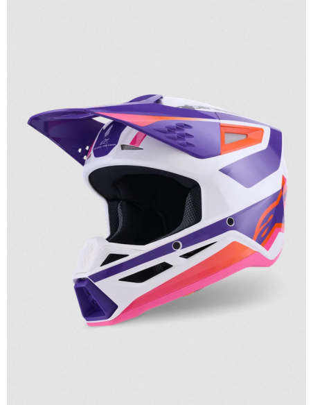 ALPINESTARS SM3 HEAT PINK/PURPLE/WHITE KROSINIS MOTO ŠALMAS