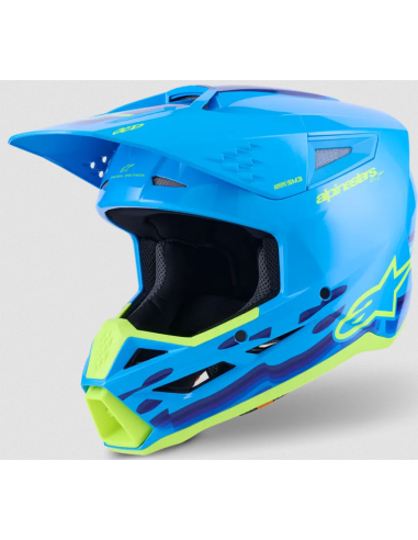 ALPINESTARS SM3 FORCE CYAN CROSS MOTO HELMET