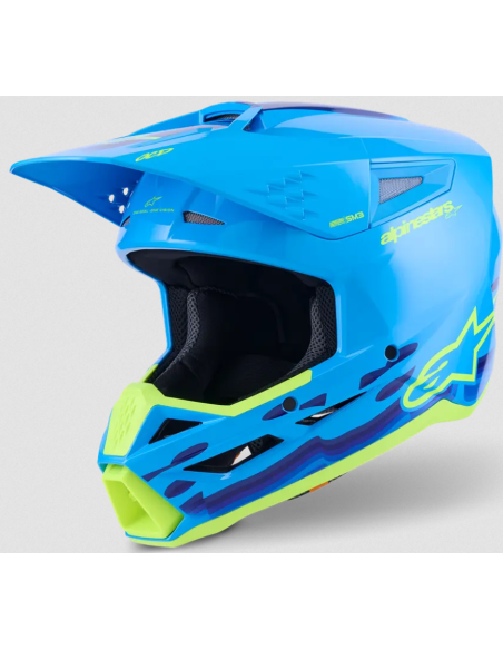 ALPINESTARS МОТОШЛЕМ SM3 FORCE CYAN CROSS