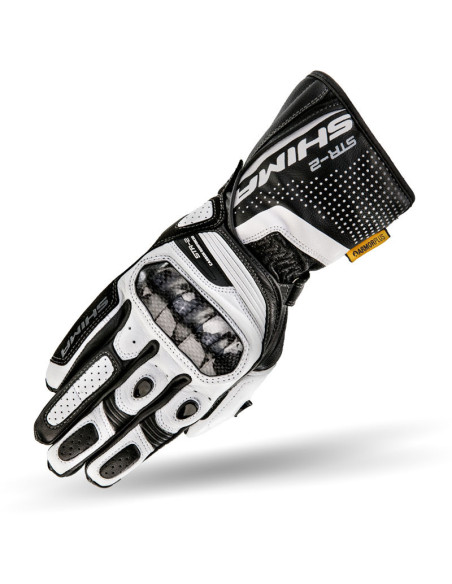 SHIMA STR-2 BLACK/WHITE MOTO GLOVES