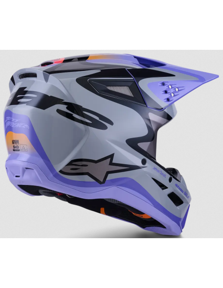 ALPINESTARS SM3 JETTSON GRAY/PURPLE/BLACK CROSS MOTO HELMET