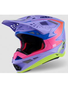 ALPINESTARS SUPERTECH M10 JETT LAWRENCE R01 PURPLE/PINK CROSS MOTO HELMET