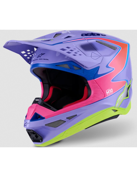 ALPINESTARS МОТОШЛЕМ SUPERTECH M10 JETT LAWRENCE R01 PURPLE/PINK CROSS