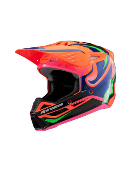 ALPINESTARS ДЕТСКИЙ МОТОШЛЕМ SM3 DEEGAN ОРАНЖЕВЫЙ/РОЗОВЫЙ/ФИОЛЕТОВЫЙ