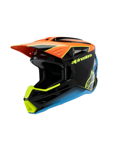 ALPINESTARS ДЕТСКИЙ КРОССОВЫЙ МОТОШЛЕМ SM3 FRAY ЧЕРНЫЙ/СИНИЙ/ОРАНЖЕВЫЙ/ЖЕЛТЫЙ