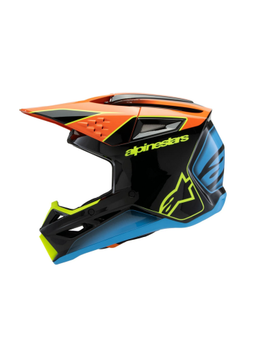 ALPINESTARS ДЕТСКИЙ КРОССОВЫЙ МОТОШЛЕМ SM3 FRAY ЧЕРНЫЙ/СИНИЙ/ОРАНЖЕВЫЙ/ЖЕЛТЫЙ