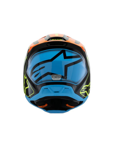ALPINESTARS CHILDREN'S SM3 FRAY BLACK/BLUE/ORANGE/YELLOW CROSS MOTO HELMET
