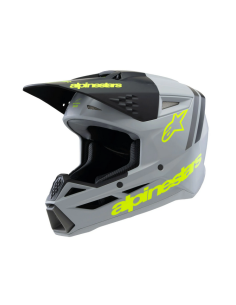 ALPINESTARS CHILDREN'S SM3 RADIUM BLACK/GRAY/YELLOW CROSS MOTO HELMET