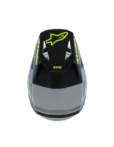 ALPINESTARS ДЕТСКИЙ МОТОШЛЕМ SM3 RADIUM BLACK/GRAY/YELLOW CROSS