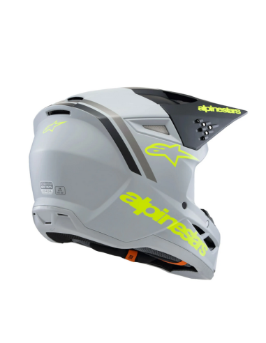 ALPINESTARS CHILDREN'S SM3 RADIUM BLACK/GRAY/YELLOW CROSS MOTO HELMET
