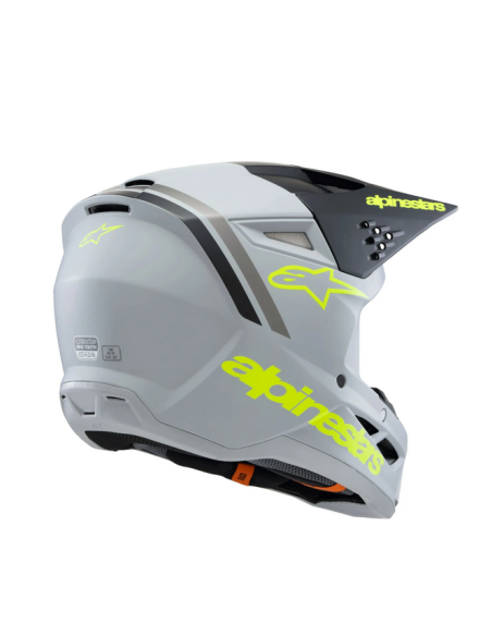 ALPINESTARS CHILDREN'S SM3 RADIUM BLACK/GRAY/YELLOW CROSS MOTO HELMET