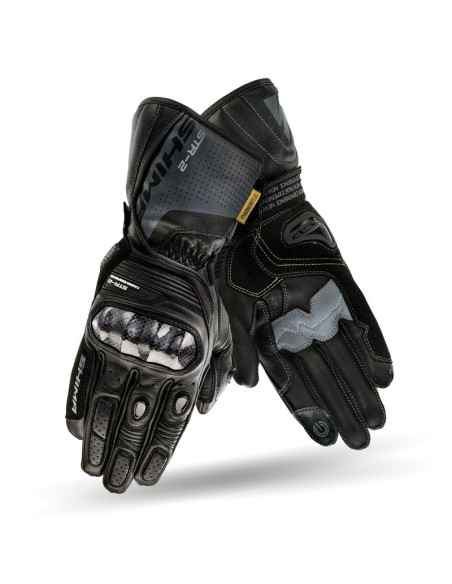 SHIMA STR-2 BLACK MOTO GLOVES