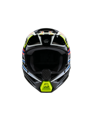 ALPINESTARS CHILDREN'S SM3 WURX BLACK/BLUE/YELLOW CROSS MOTO HELMET