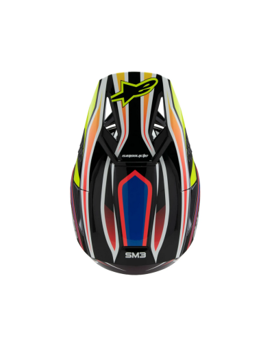 ALPINESTARS CHILDREN'S SM3 WURX BLACK/BLUE/YELLOW CROSS MOTO HELMET