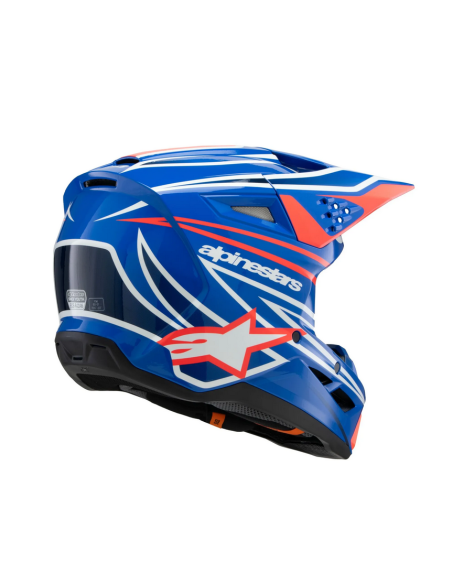 ALPINESTARS CHILDREN'S SM3 WURX BLACK/BLUE/RED/WHITE CROSS MOTO HELMET