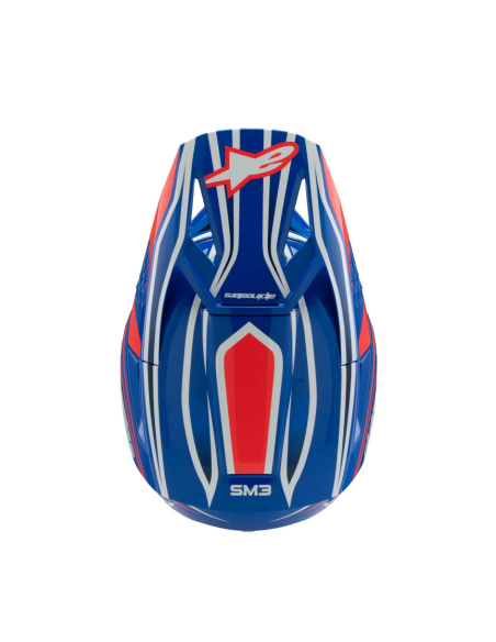 ALPINESTARS CHILDREN'S SM3 WURX BLACK/BLUE/RED/WHITE CROSS MOTO HELMET