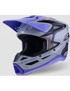 ALPINESTARS SM3 JETTSON GRAY/PURPLE/BLACK CROSS MOTO HELMET FOR KIDS