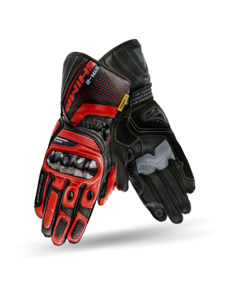 SHIMA STR-2 BLACK/RED MOTO PIRŠTINĖS