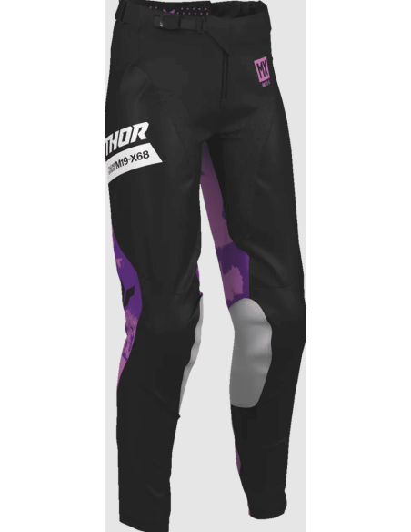 ЖЕНСКИЕ МОТОБРЮКИ THOR'S LAUNCHMODE BLEACH BLACK/PURPLE CROSS
