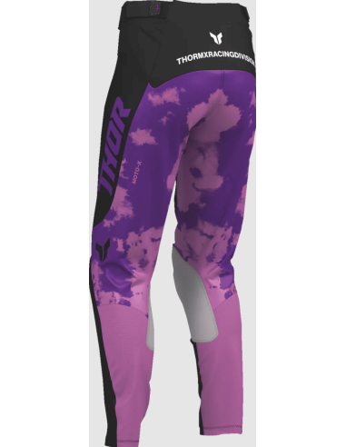 ЖЕНСКИЕ МОТОБРЮКИ THOR'S LAUNCHMODE BLEACH BLACK/PURPLE CROSS