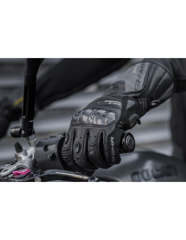 SHIMA ПЕРЧАТКИ STR-2 ЧЕРНЫЕ/БЕЛЫЕ/ЖЕЛТЫЕ FLUO MOTO