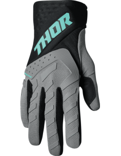 THOR SPECTRUM GRAY/MINT CROSS-COUNTRY MOTO GLOVES