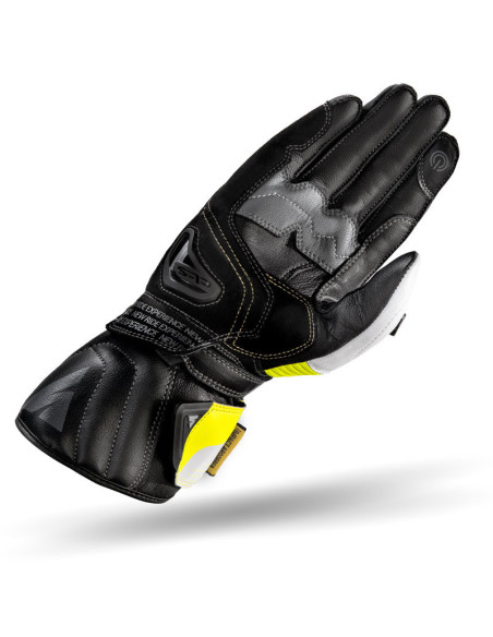 SHIMA STR-2 BLACK/WHITE/YELLOW FLUO MOTO PIRŠTINĖS