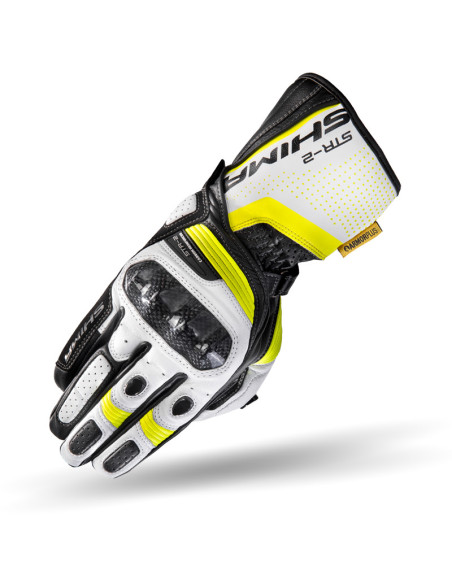 SHIMA ПЕРЧАТКИ STR-2 ЧЕРНЫЕ/БЕЛЫЕ/ЖЕЛТЫЕ FLUO MOTO