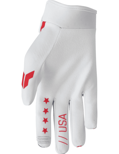 THOR LAUNCHMODE BLUE/RED/WHITE CROSS-COUNTRY MOTO GLOVES