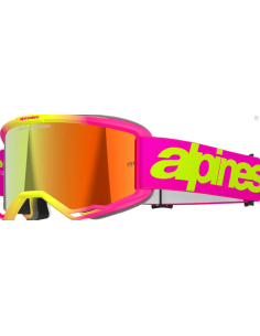 ALPINESTARS VISION 5 WORDMARK PINK/LUORESCENT YELLOW MOTOCROSS GOGGLES