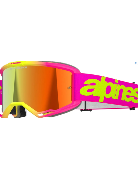 ALPINESTARS VISION 5 WORDMARK PINK/LUORESCENT YELLOW MOTOCROSS GOGGLES