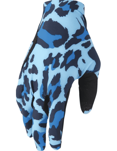 THOR LAUNCHMODE CHEETAH BLUE CROSS-COUNTRY MOTO GLOVES