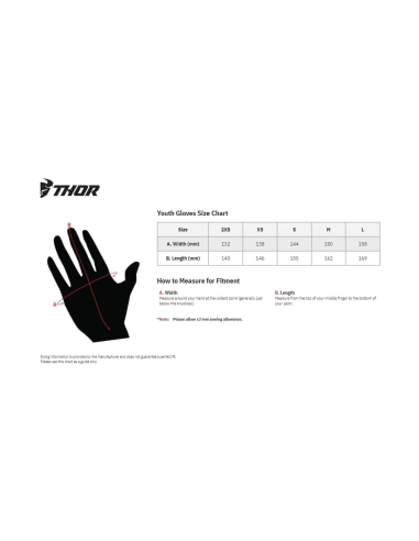 THOR CHILDREN'S SPECTRUM YELLOW CROSS-COUNTRY MOTO GLOVES