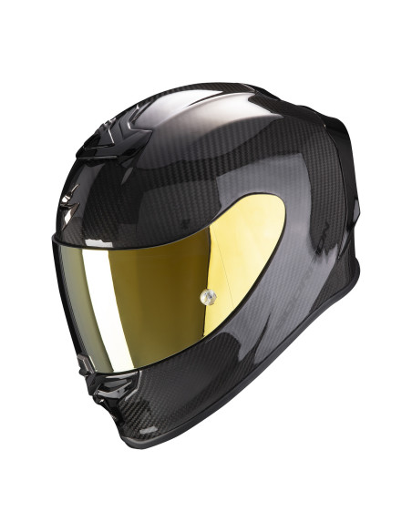 SCORPION EXO-R1 CARBON EVO AIR SOLID BLACK SPORTINIS/UŽDARAS MOTO ŠALMAS