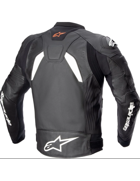 ALPINESTARS GP PLUS V4 BLACK/WHITE LEATHER MOTO JACKET