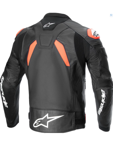 ALPINESTARS GP PLUS R V4 BLACK/WHITE/RED FLUO LEATHER MOTO JACKET