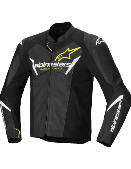 ALPINESTARS КОЖАНАЯ МОТОКУРТКА FASTER V3 AIRFLOW BLACK/WHITE/YELLOW