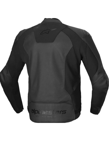 ALPINESTARS ЧЕРНАЯ КОЖАНАЯ МОТОКУРТКА FASTER V3