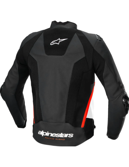 ALPINESTARS MISSILE V3 AIRFLOW BLACK/WHITE/RED LEATHER MOTO JACKET