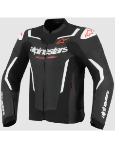 ALPINESTARS GP FORCE V2 BLACK/WHITE LEATHER MOTO JACKET