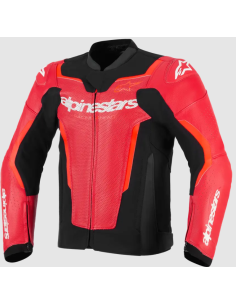 ALPINESTARS GP FORCE V2 RED FLUO LEATHER MOTO JACKET