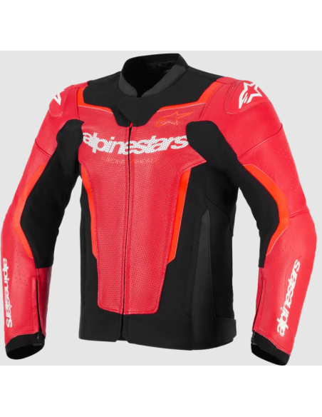 ALPINESTARS GP FORCE V2 RED FLUO LEATHER MOTO JACKET