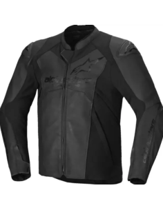 ALPINESTARS ЧЕРНАЯ КОЖАНАЯ МОТОКУРТКА FASTER V3