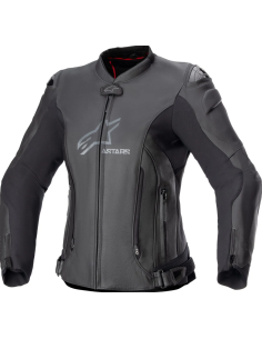ALPINESTARS WOMEN'S STELLA GP PLUS R V4 BLACK LEATHER MOTO JACKET