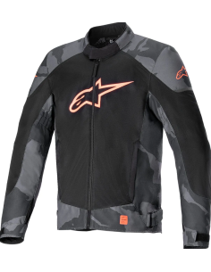 ALPINESTARS T-SPX SUPERAIR FLUO RED/CAMO GRAY SUMMER TEXTILE MOTO JACKET