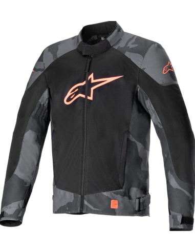ALPINESTARS T-SPX SUPERAIR FLUO RED/CAMO GRAY SUMMER TEXTILE MOTO JACKET