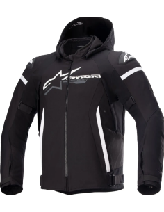 ALPINESTARS ZACA WATERPROOF BLACK/WHITE TEKSTILINĖ MOTO STRIUKĖ