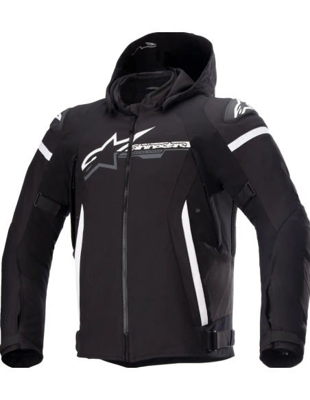 ALPINESTARS ZACA WATERPROOF BLACK/WHITE TEXTILE MOTO JACKET